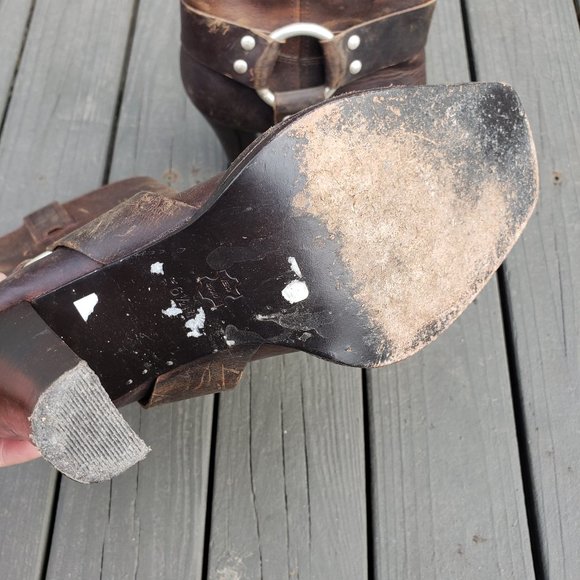 VINTAGE MICHAEL KORS OILED BROWN HARNESS BOOTS - Picture 3 of 5